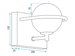 Lámpara De Pared Toolight App1300-1W Black Negro