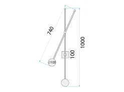 Clearance Lámpara De Pared Toolight App1595-2W Black Negro