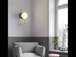 Aplique Para Pared-Lámpara De Pared Toolight App1756-1W Brush Gold White Dorado