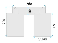 Lámpara De Pared Toolight App1824-2W Black Negro Outlet