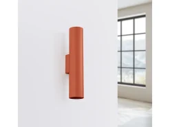 Sollux Lighting Aplique Para Pared-Lámpara de pared Toris desván de acero - 2 fuentes luminosas 3000K - L.6 x A.30 cm - ocre Rojo