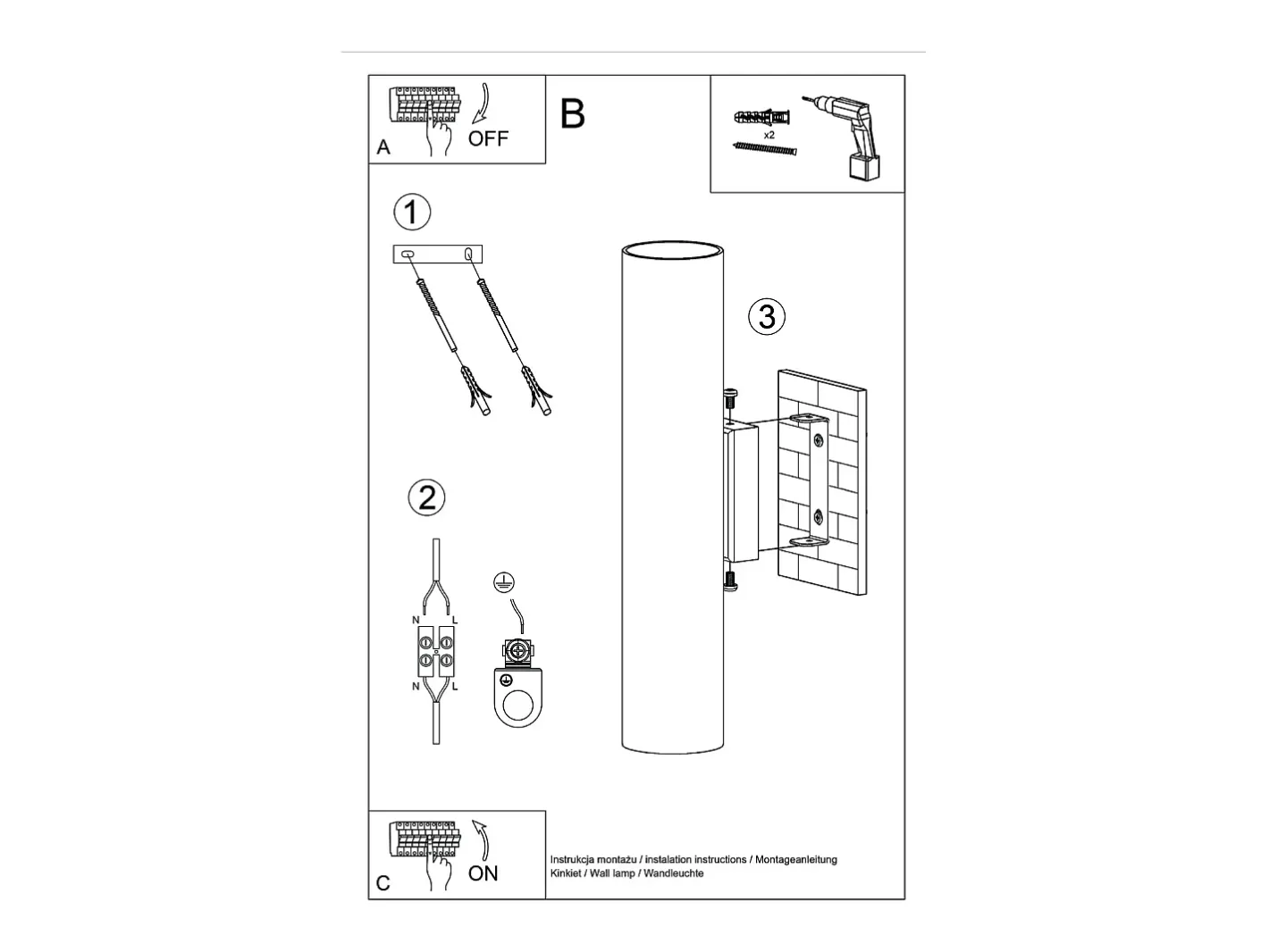 Sollux Lighting Lámpara de pared Toris desván de acero - 2 fuentes luminosas 4000K - L.6 x A.30 cm - oliva Verde Clearance