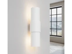Sollux Lighting Lámpara de pared Torow minimalista de acero - 2 fuentes luminosas 4000K - L.10 x A.37 cm - Blanco