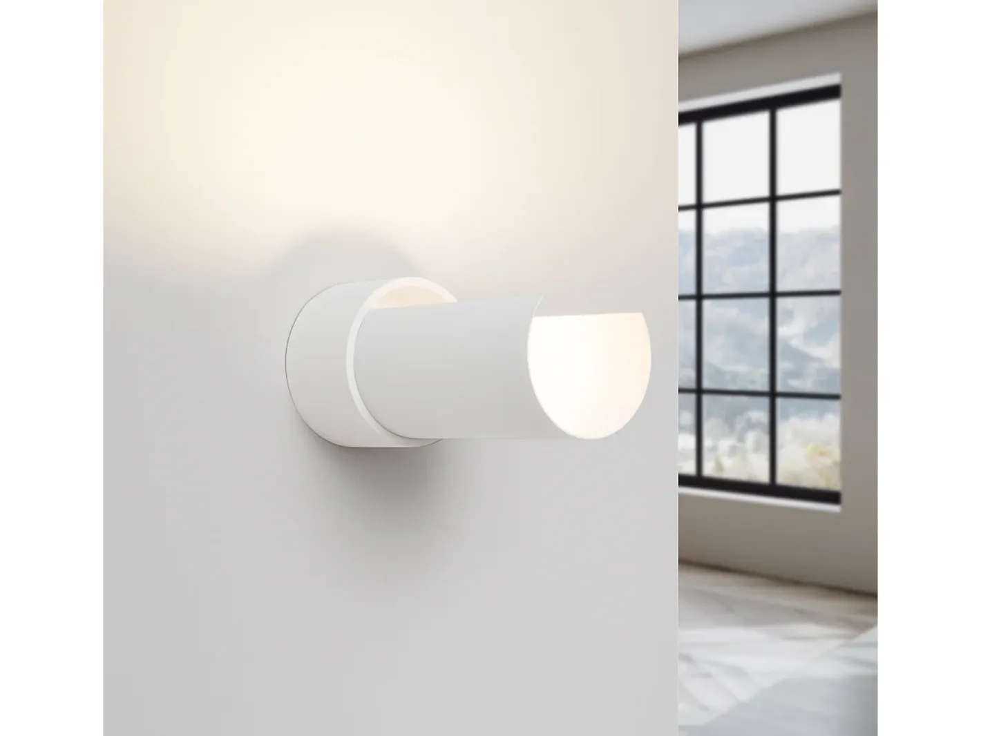 Sollux Lighting Aplique Para Pared-Lámpara de pared Torow minimalista de acero - 1 fuentes luminosas 4000K - L.10 x A.21 cm - Blanco