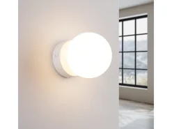 New Sollux Lighting Lámpara De Pared Yoli Moderno De Acero/Vidrio - 1 Fuentes Luminosas - L.12 X A.12 Cm - Blanco