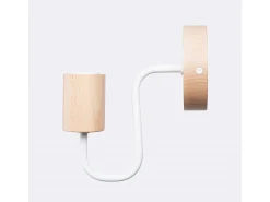 Sollux Lighting Aplique Para Pared-Lámpara de pared Zimbo desván de acero/madera - 1 fuentes luminosas 3000K - L.8 x A.18,5 cm - /madera natural Blanco