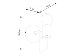 Best Sollux Lighting Lámpara de pared Zimbo desván de acero/madera - 1 fuentes luminosas 3000K - L.8 x A.18,5 cm - /madera natural Negro