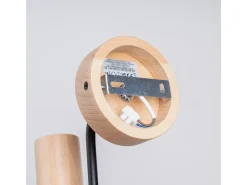 Best Sollux Lighting Lámpara de pared Zimbo desván de acero/madera - 1 fuentes luminosas 3000K - L.8 x A.18,5 cm - /madera natural Negro