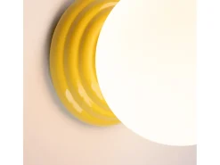 Sollux Lighting Aplique Para Pared-Lámpara de pared Zori minimalista de cerámica/vidrio vidriado - 1 fuentes luminosas - L.12 x A.12 cm - Amarillo