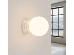 Sale Sollux Lighting Lámpara de pared Zori minimalista de cerámica/vidrio vidriado - 1 fuentes luminosas - L.12 x A.12 cm - Blanco