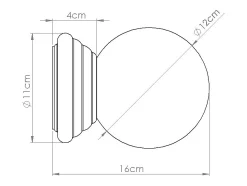 Sollux Lighting Aplique Para Pared-Lámpara de pared Zori minimalista de cerámica/vidrio vidriado - 1 fuentes luminosas - L.12 x A.12 cm - durazno Rosa