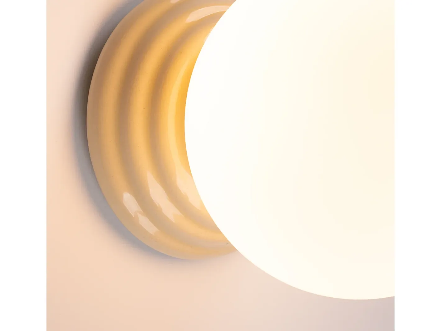 Sollux Lighting Lámpara de pared Zori minimalista de cerámica/vidrio vidriado - 1 fuentes luminosas - L.12 x A.12 cm - Beige Clearance