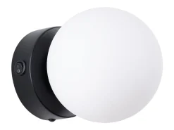 Sollux Lighting Lámpara de pared Zynfi moderno de acero/vidrio - 1 fuentes luminosas 4000K - L.12 x A.12 cm - Negro Sale