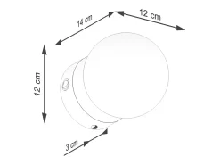 Sollux Lighting Lámpara de pared Zynfi moderno de acero/vidrio - 1 fuentes luminosas 4000K - L.12 x A.12 cm - Negro Sale