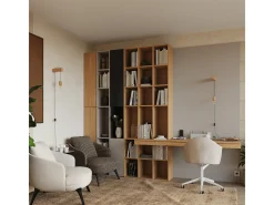 Sollux Lighting Aplique Para Pared-Lámpara de pared Zynto desván de madera - 1 fuentes luminosas 3000K - L.6 x A.55 cm - madera natural//negro Blanco