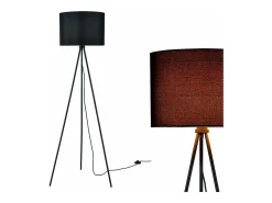 Helloshop26 Lámpara De Pie-Lámpara de pie (1 casquillo E27) (150 cm x 60 cm) pantalla (negra) sombrilla y lámpara de pie de tres patas 03_0002425 Negro