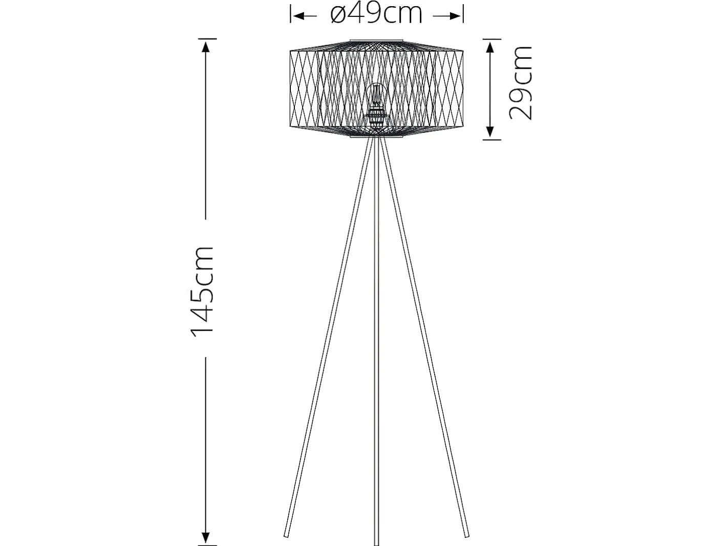 AKUNADECOR Lámpara De Pie-Lámpara De Pie En Bambú De Serie Bamboo Negro