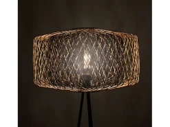 AKUNADECOR Lámpara De Pie-Lámpara De Pie En Bambú De Serie Bamboo Negro