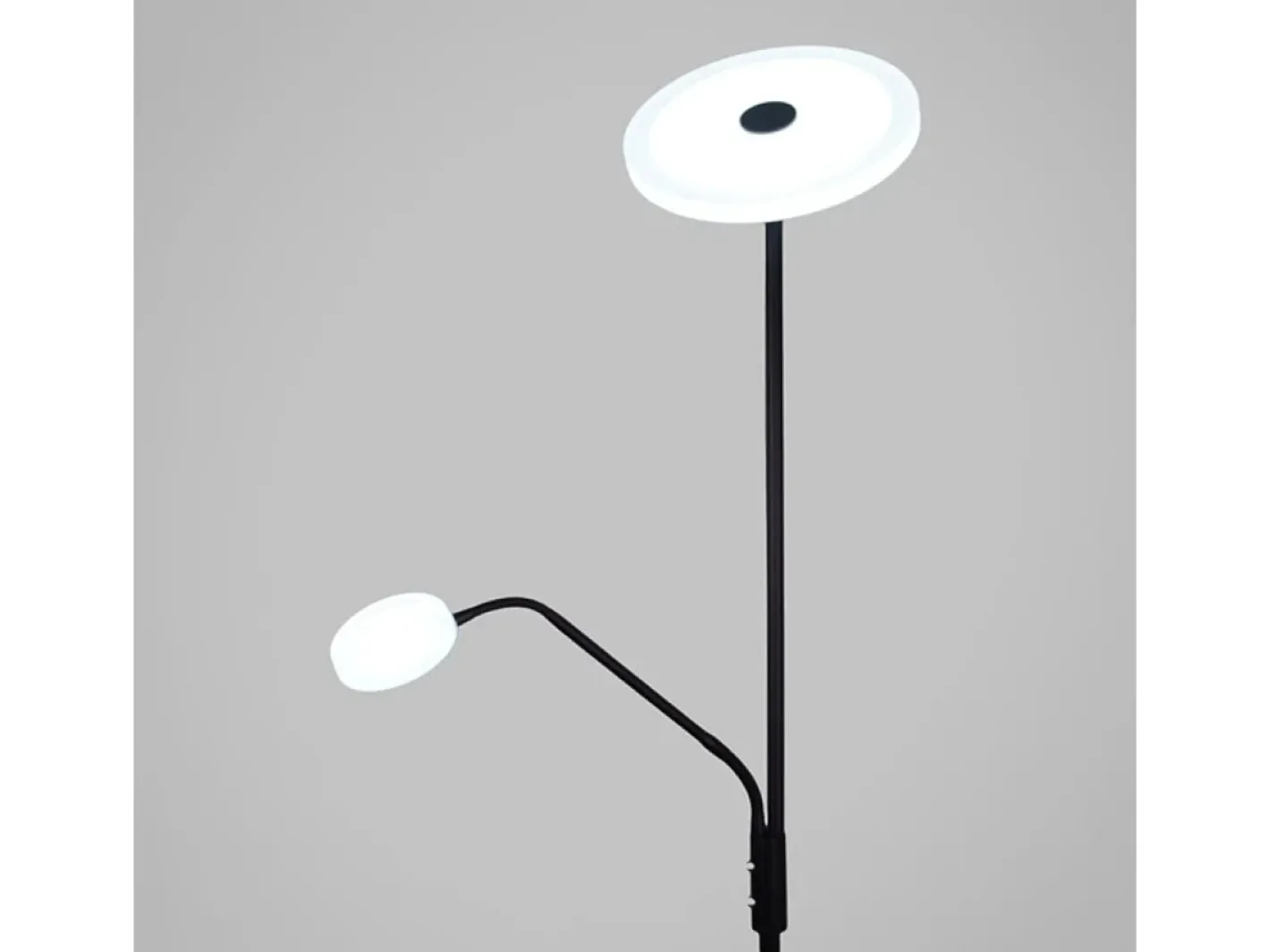 Lámpara de pie Bayani Lumit con lámpara de lectura Ø25x179 cm Negro Best