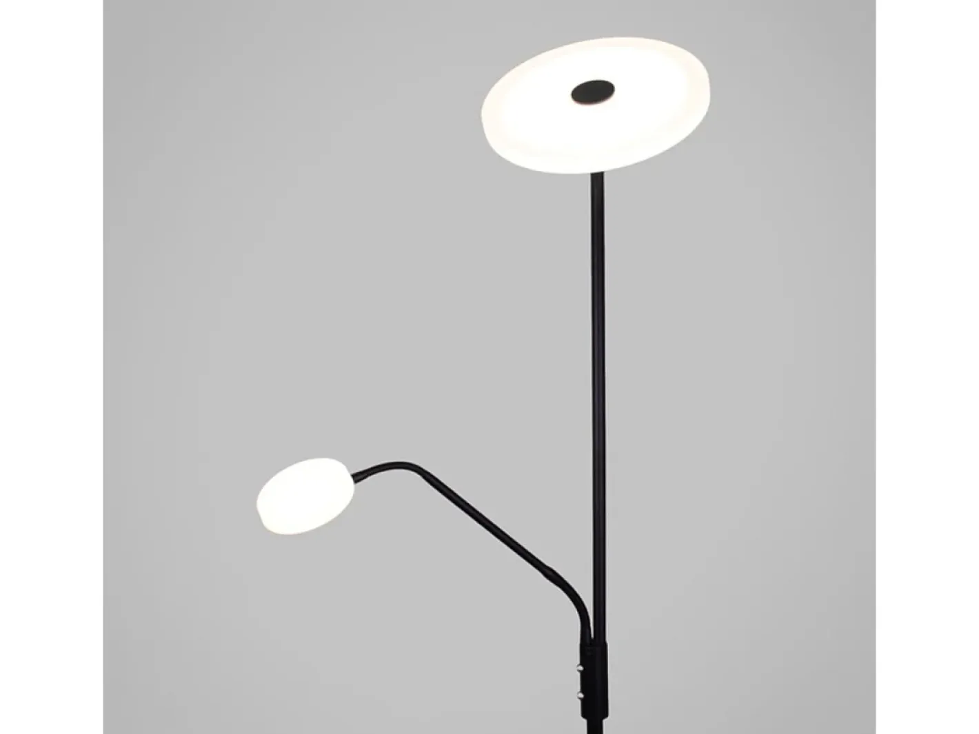 Lámpara de pie Bayani Lumit con lámpara de lectura Ø25x179 cm Negro Best