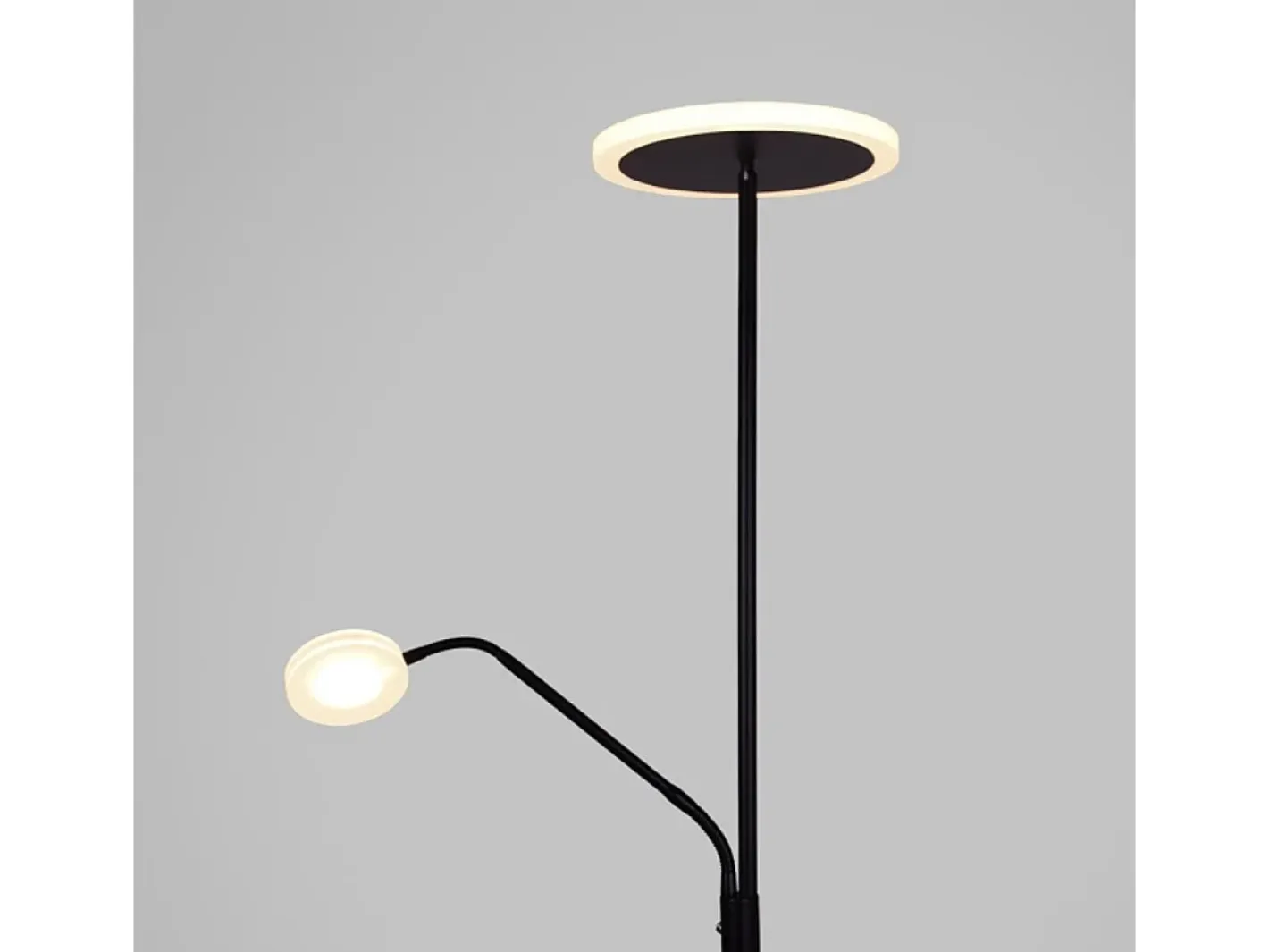 Lámpara de pie Bayani Lumit con lámpara de lectura Ø25x179 cm Negro Best