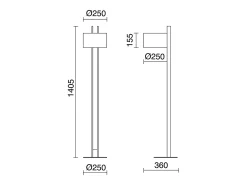 Outlet Lámpara de pie COMPACT estilo moderno en madera - Alt. 140,5 cm - E27 40W - IP20 - madera y algodón marrón Beige