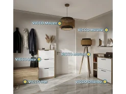 Vicco Lámpara De Pie-Lámpara de pie 45x45x142 morten Crema
