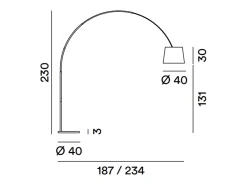 Best Lámpara de pie curva Arche - LED de metal, 1 bombilla E27 máx. 60 W, 230 cm de altura, cabezal ajustable 180°, metal marrón - Perenz Marru00f3n