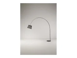 Best Lámpara de pie curva LED Arche de metal, 1 bombilla E27 máx. 60 W, 230 cm de altura, cabezal ajustable 180°, color - Perenz Negro
