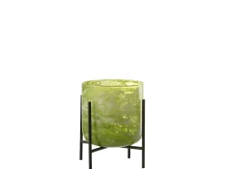 Clearance J-Line Lámpara de pie de acero con vidrio de 14x14x19 cm Verde