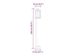 Helloshop26 Lámpara de pie de exterior 100 cm acero inoxidable negro 02_0042504 Gris Hot