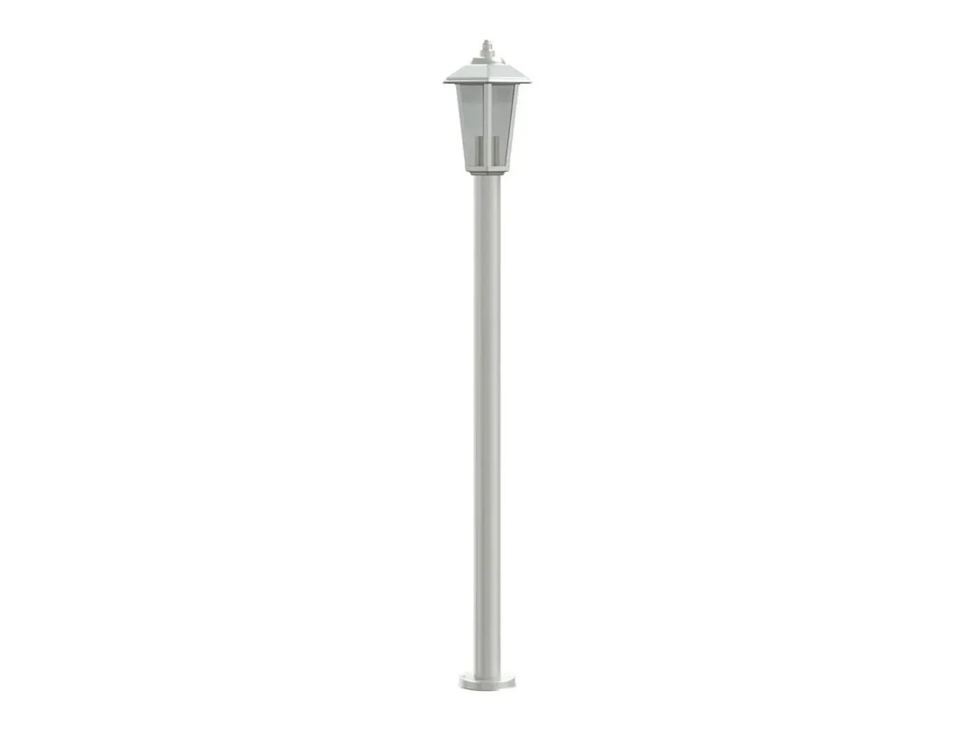 Helloshop26 Lámpara de pie de exterior plateada 120 cm acero inoxidable Plata 02_0042516 Gris