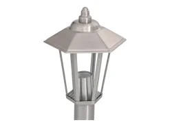 Helloshop26 Lámpara de pie de exterior plateada 120 cm acero inoxidable Plata 02_0042516 Gris