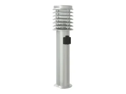 Helloshop26 Iluminación Exterior-Lámpara de pie de exterior con salida plateada 60 cm acero inoxidable Plata 02_0042533 Gris