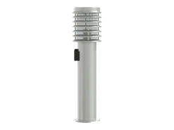 Helloshop26 Iluminación Exterior-Lámpara de pie de exterior con salida plateada 60 cm acero inoxidable Plata 02_0042533 Gris