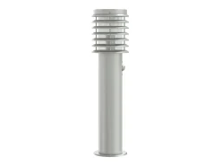 New Helloshop26 Lámpara de pie de exterior con sensor acero inoxidable plateado Plata 02_0042526 Gris