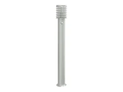 Helloshop26 Iluminación Exterior-Lámpara de pie de exterior con sensor acero inoxidable plateado Plata 02_0042525 Gris