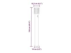Helloshop26 Iluminación Exterior-Lámpara de pie de exterior con sensor acero inoxidable plateado Plata 02_0042525 Gris