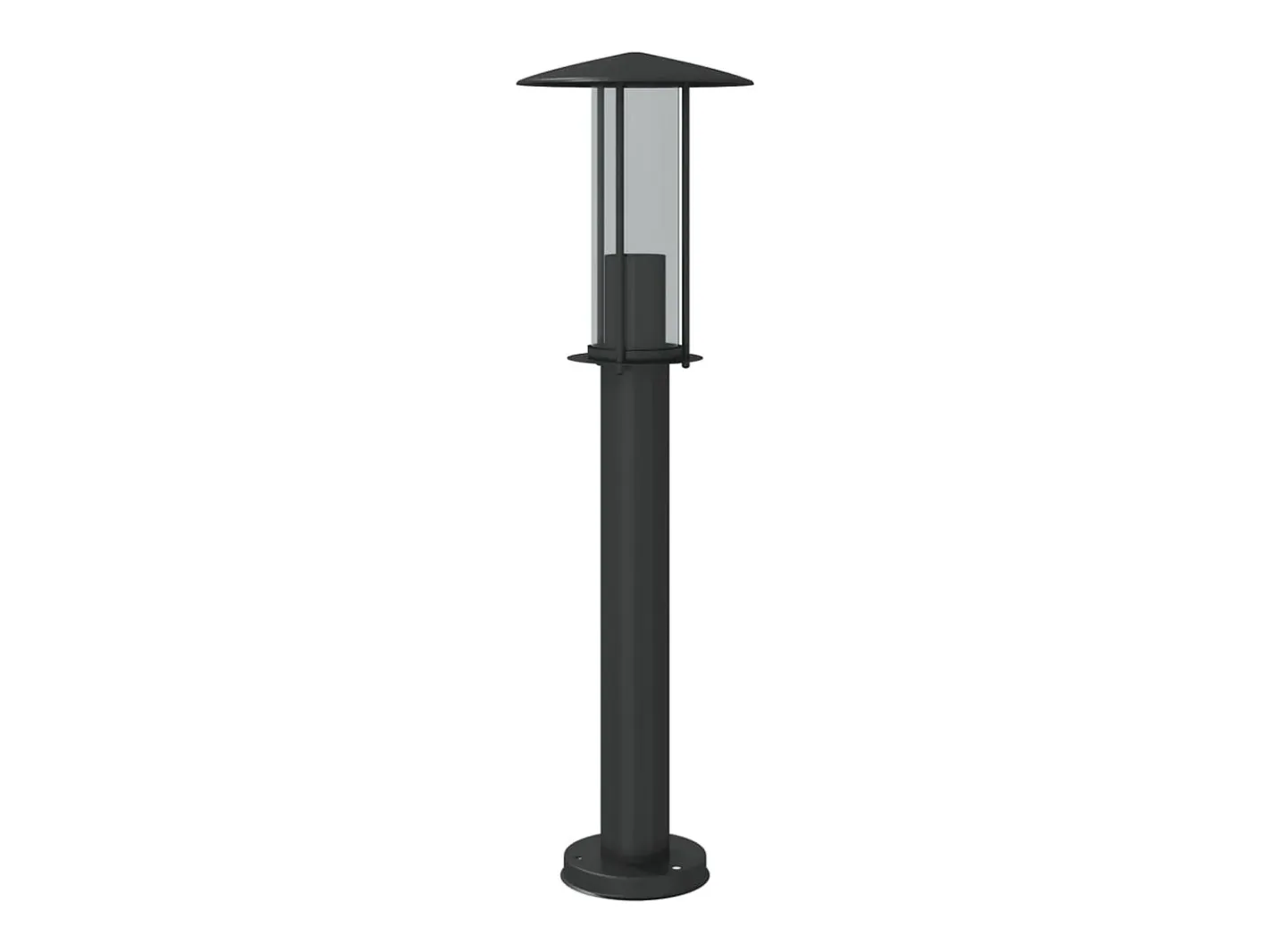 Helloshop26 Lámpara de pie de exterior 60 cm acero inoxidable negro 02_0042510 Gris