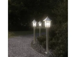 Helloshop26 Iluminación Exterior-Lámpara de pie de exterior plateada 80 cm acero inoxidable Plata 02_0042519 Gris
