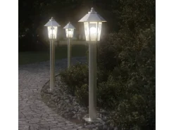 Helloshop26 Iluminación Exterior-Lámpara de pie de exterior plateada 80 cm acero inoxidable Plata 02_0042519 Gris
