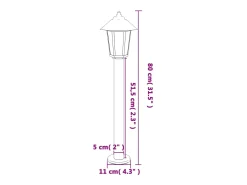 Helloshop26 Iluminación Exterior-Lámpara de pie de exterior plateada 80 cm acero inoxidable Plata 02_0042519 Gris