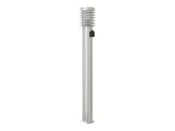Best Helloshop26 Lámpara de pie de exterior con salida plateada 110 cm acero inoxidable Plata 02_0042532 Gris