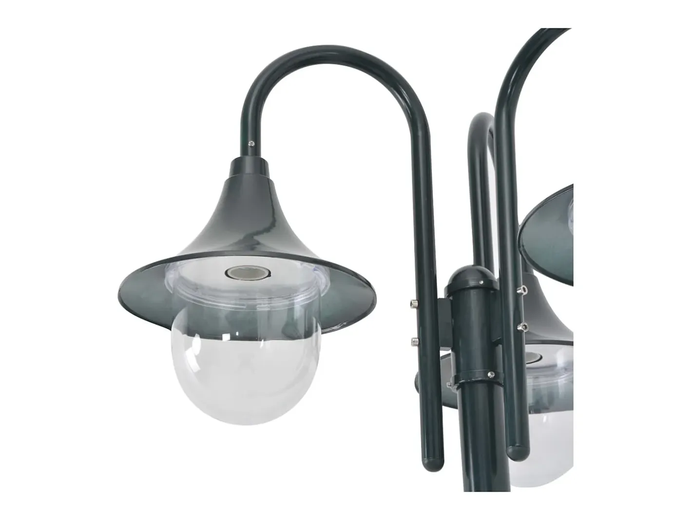 Helloshop26 Lámpara de pie de jardín E27 220 cm aluminio 3 faroles oscuro 02_0042543 Verde Hot