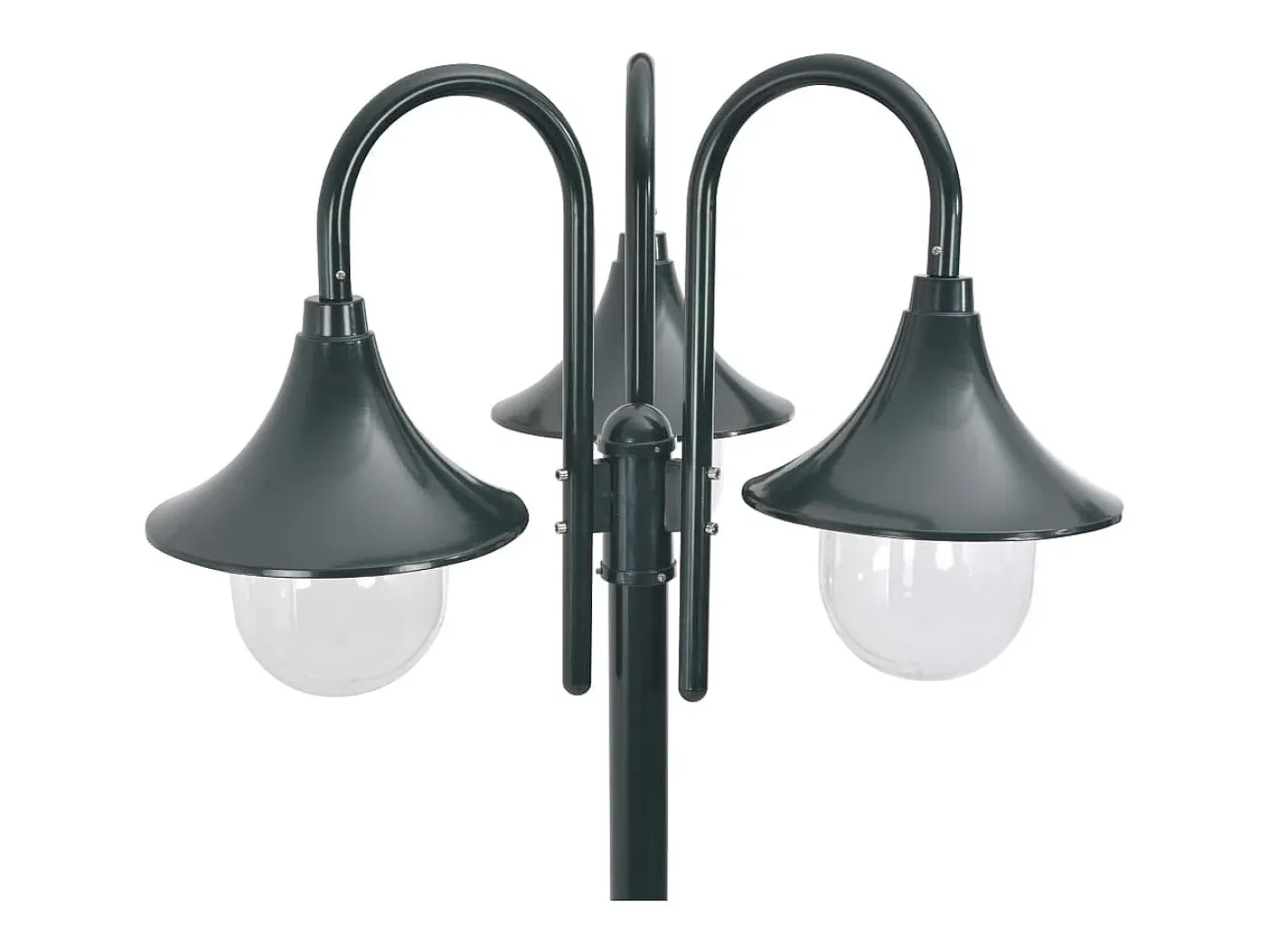 Helloshop26 Lámpara de pie de jardín E27 220 cm aluminio 3 faroles oscuro 02_0042543 Verde Hot