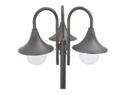 Best Helloshop26 Lámpara de pie de jardín E27 220 cm aluminio 3 faroles marrón 02_0042541 Bronce