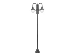 Best Helloshop26 Lámpara de pie de jardín E27 220 cm aluminio 3 faroles marrón 02_0042541 Bronce