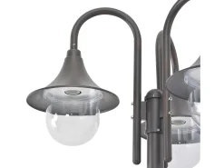 Best Helloshop26 Lámpara de pie de jardín E27 220 cm aluminio 3 faroles marrón 02_0042541 Bronce