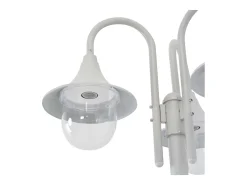 Helloshop26 Lámpara de pie de jardín E27 220 cm aluminio 3 faroles 02_0042540 Blanco Sale