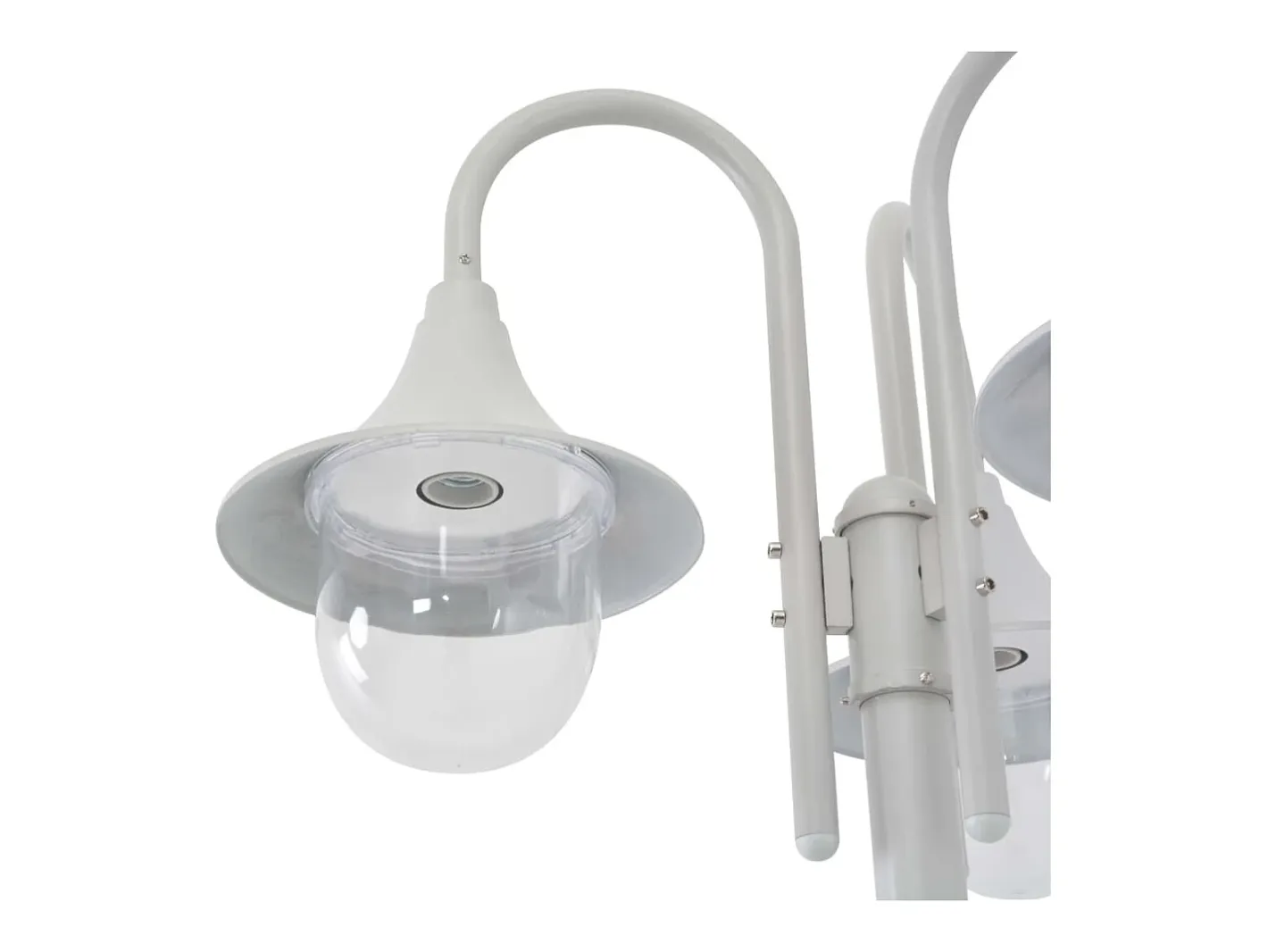 Helloshop26 Lámpara de pie de jardín E27 220 cm aluminio 3 faroles 02_0042540 Blanco Sale